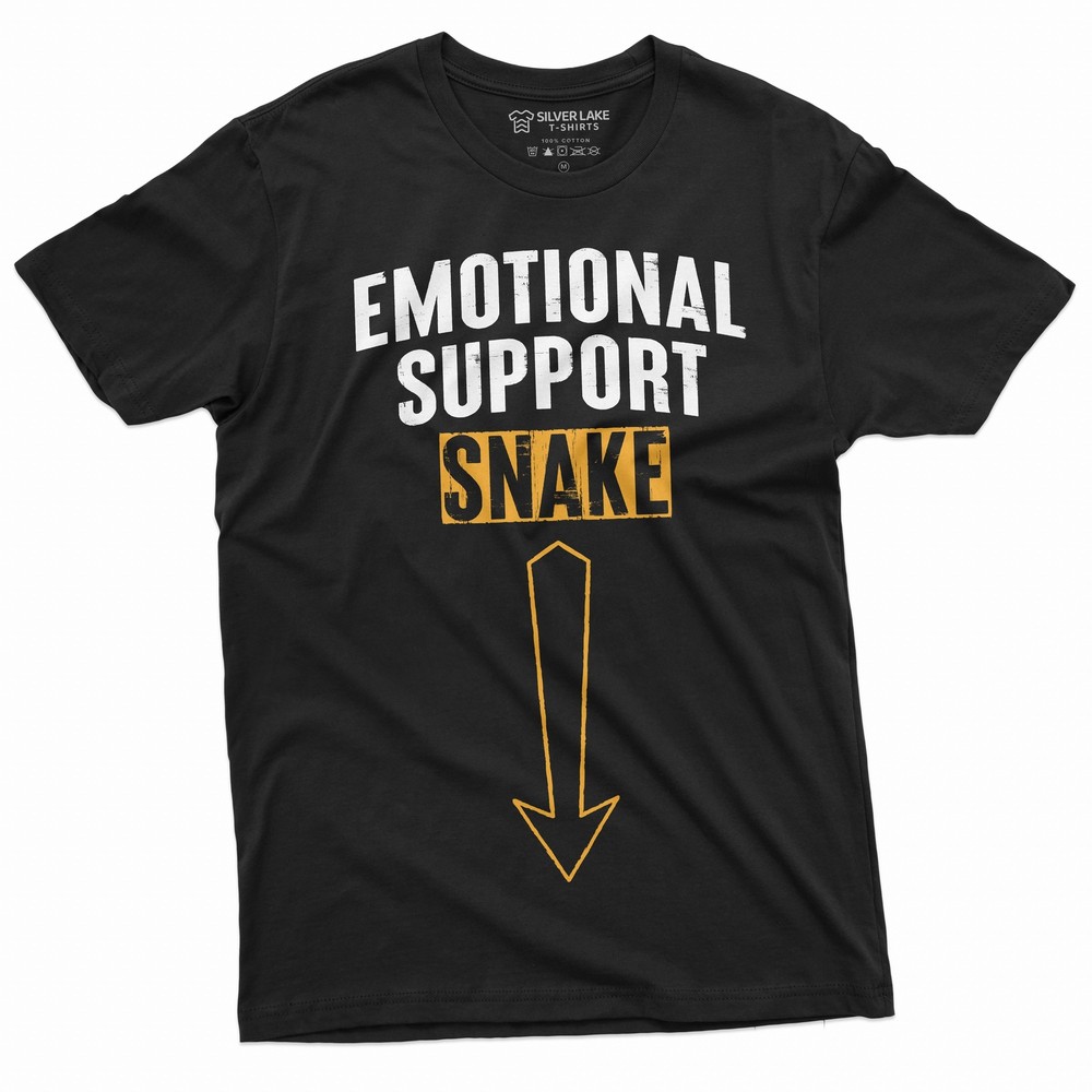 Funny Humorous T-Shirt Emotional Support Snake Tee Funny Adult Joke T-Shirt