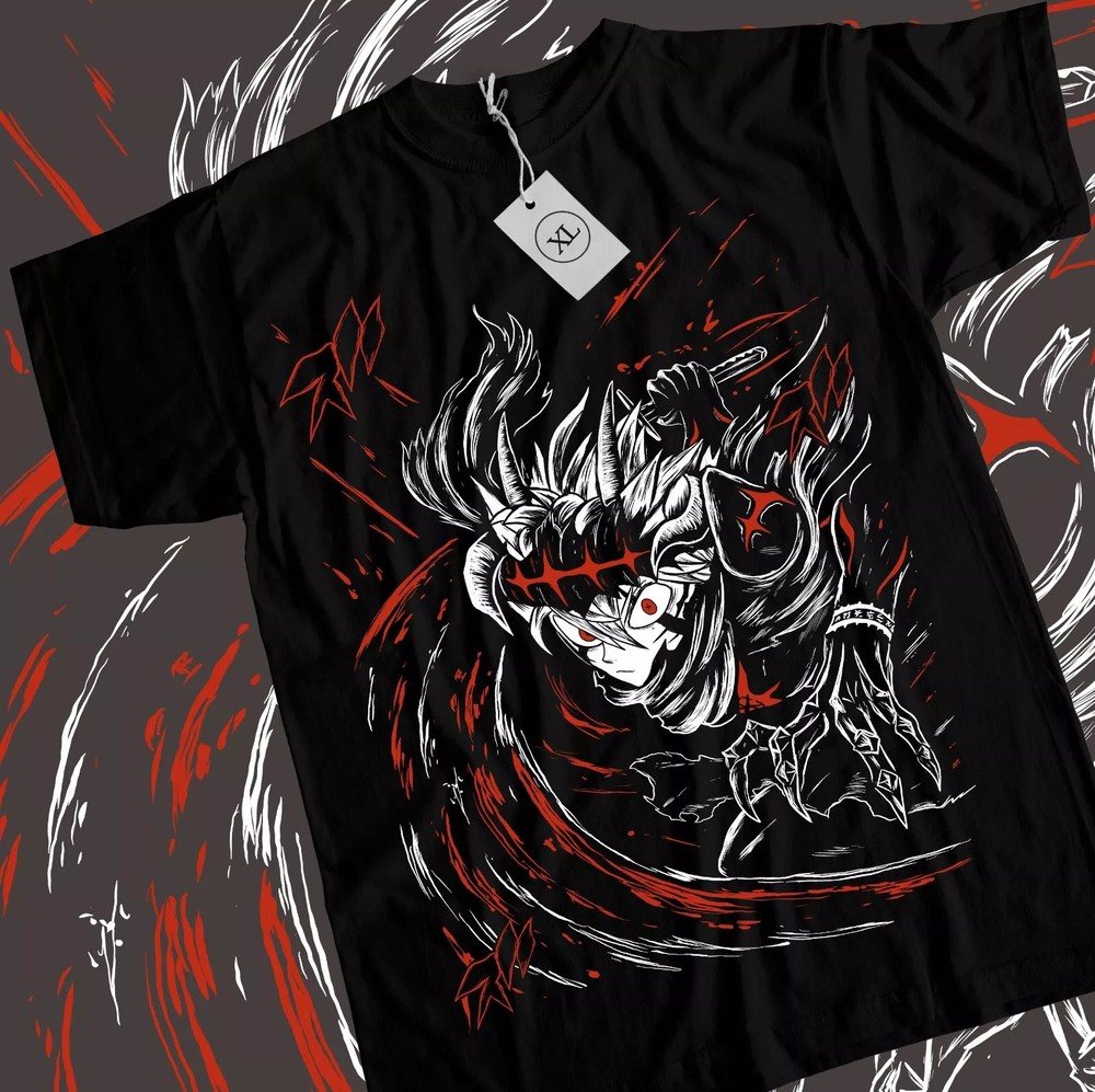 Asta Yuno T-shirt Black Clover Top Anime Manga Girl Gifts Black T-Shirt