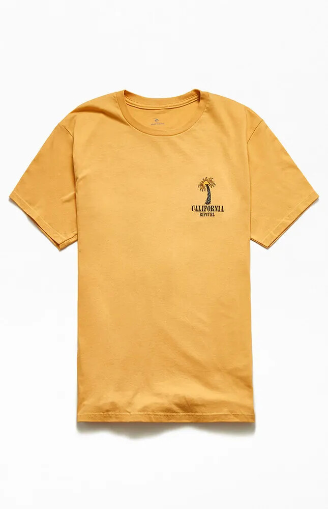 RIP CURL Men’s S/S T-Shirt CA BARREL PREMIUM – Mustard – Large – NWT – LAST ONE
