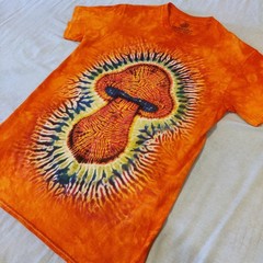 The Mountain Orange Tie-Dye Mushroom Graphic Cotton Jersey Tee Regular Fit S