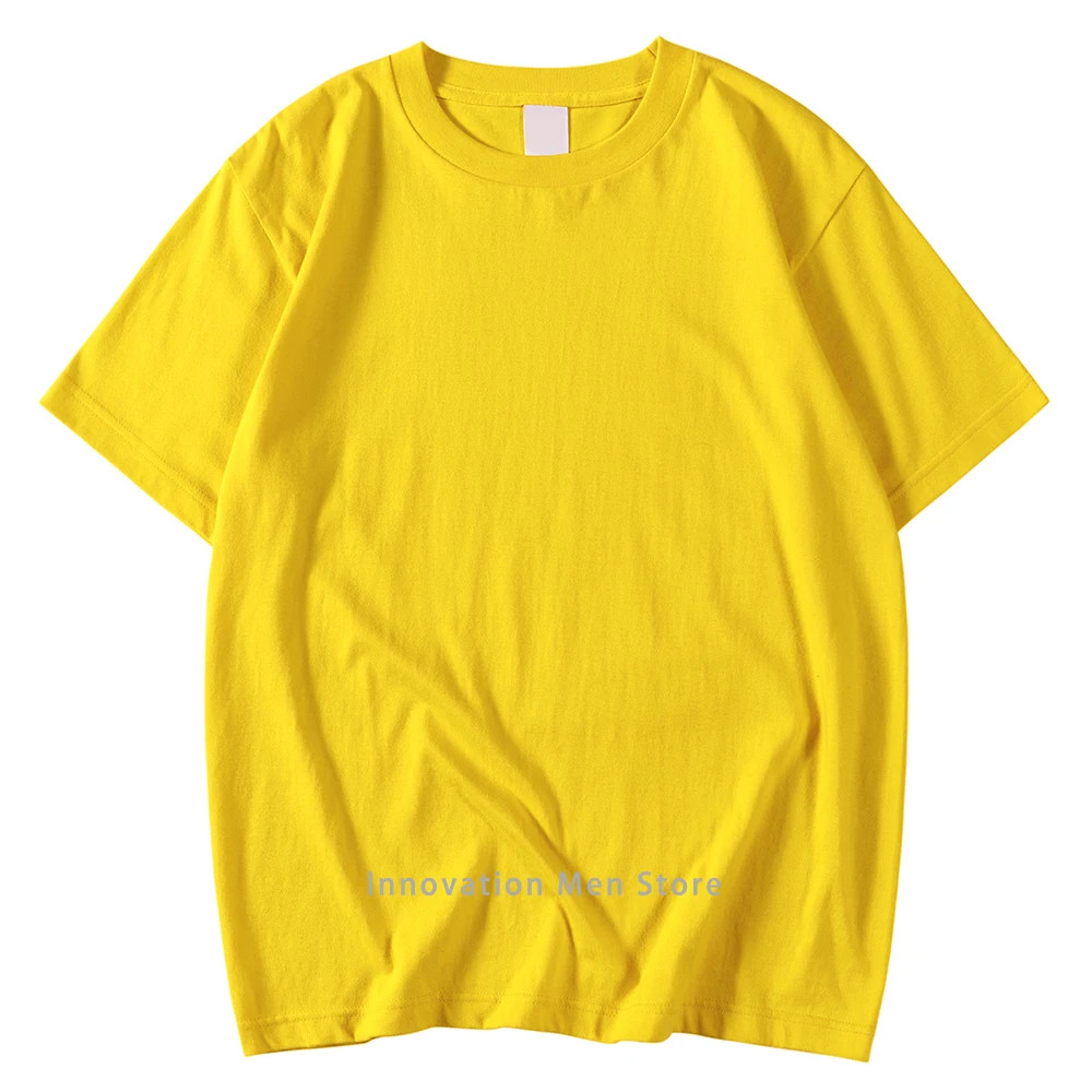 New Candy Color 100% Cotton T-Shirts Men Women 14 Colors Oversized Short Sleeves
