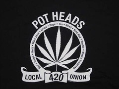Pot Heads Union 420 Weed Smoker Funny Cannabis T-Shirt