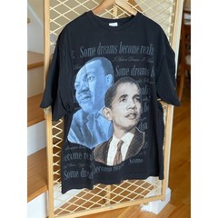y2k mlk x obama black history tee big face 2008 XL