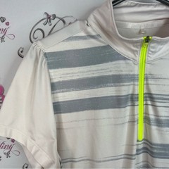 Nike golf tshirt tour performance White and Gray Striped Casual Shirt