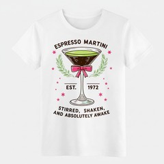 Espresso Martini EST.1972 T-Shirt, Stirred Shaken Awake Cocktail Tee