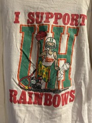 80s University Of Hawaii UH Sports Poly Tees Single Stitch I Support Rainbows 🌈