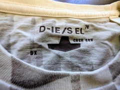 DIESEL Mens Graphic T-Shirt XXL NWT Off White Geometric Abstract Cotton Tee 2XL