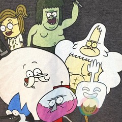 Regular Show T-Shirt Medium Heather Gray Port & Company Cartoon Network Graphic