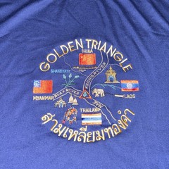 Vintage Golden Triangle Large Men’s Navy Blue T Shirt Streetwear Unworn