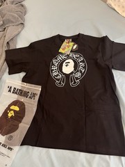 A Bathing Ape Men’s M Black Cotton Crew Neck Short Sleeve Baby Milo Logo Tee