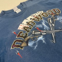 Deadwood Shirt Mens M Blue Delta Wild Bill Rides Again Biker Gambling Tee