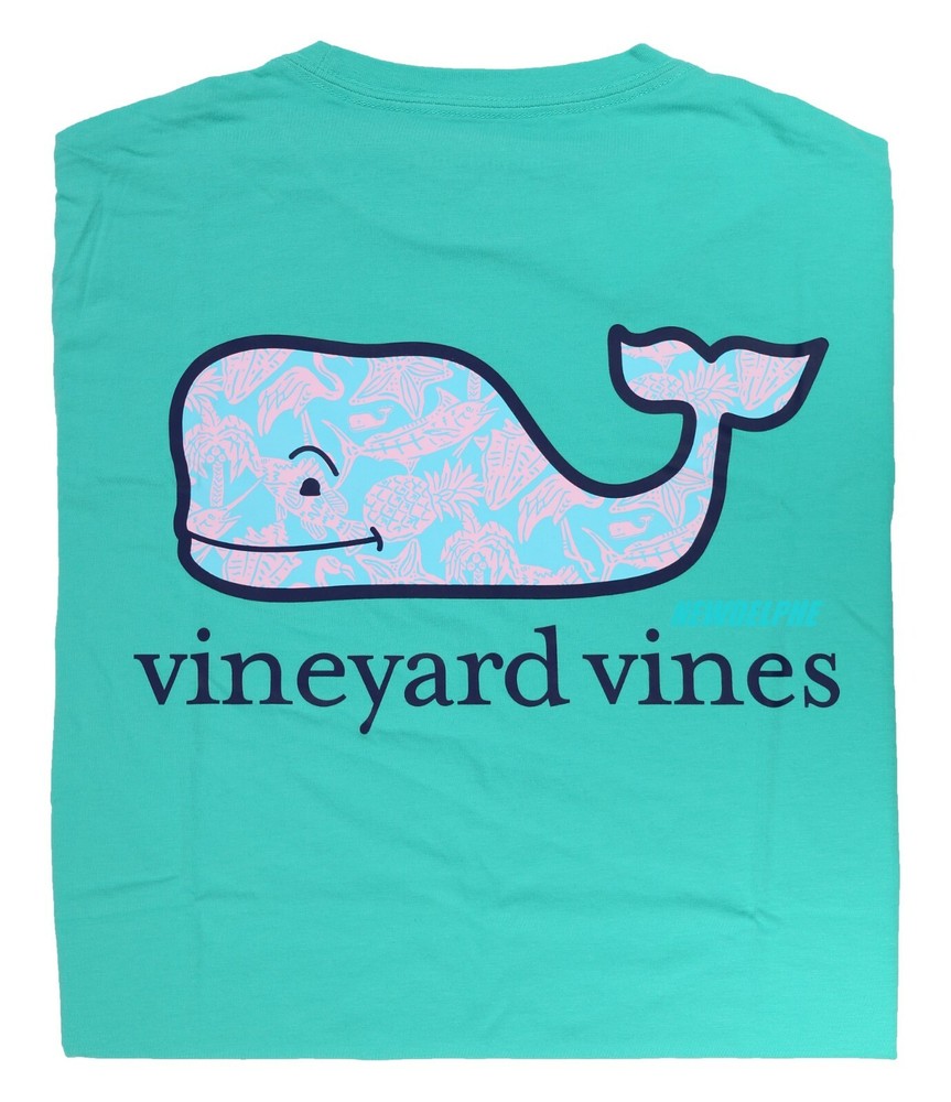 NWT Vineyard Vines Men SS Whale Pocket Crew T-Shirt Tee “ISLAND ICONS WHL FILL”
