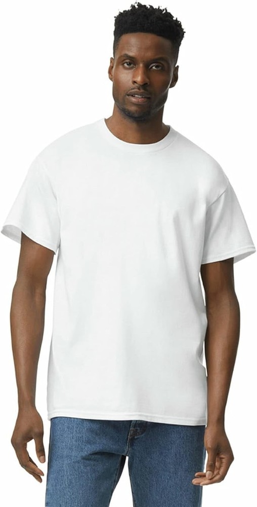 Gildan White Adult Heavy Cotton T-Shirt 5.3 oz T-Shirt ( LG ) 3 tees