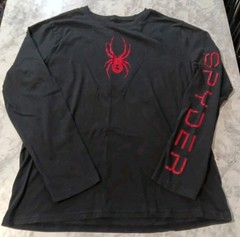 Spyder T-shirt Men’s Size XL Black Long Sleeve Logo Graphic 100% Cotton