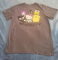 Hello Kitty and Friends Gray Graphic T-Shirt 2XL Crew Neck Short Sleeve