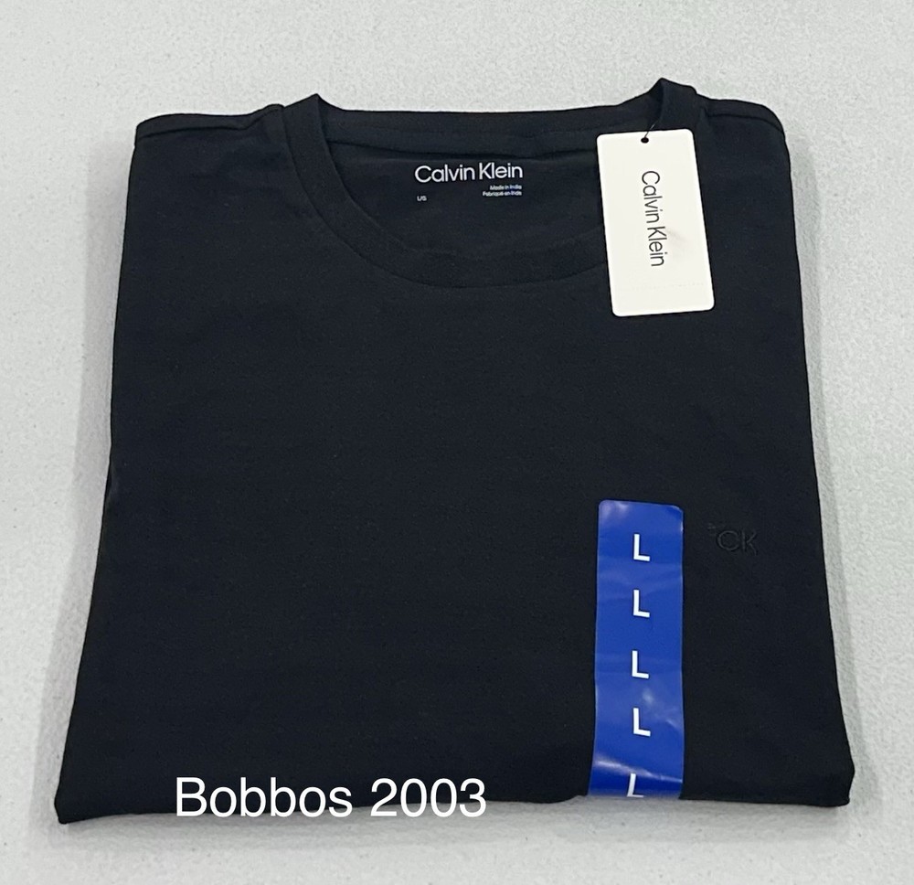 Calvin Klein Men’s Cotton Crewneck Short Sleeve T-Shirt, Black Beauty, L