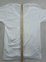 2 Vtg BVD Mens White V Neck T-Shirts Cotton Size Large (42-44) 90s Single Stitch