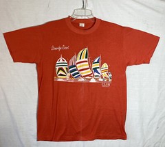 Stoner Resort L T Shirt Club Adventure Orange Sail Boats Sea Vintage