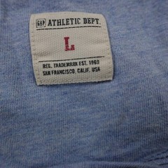 VTG Gap Shirt Mens L Blue Applique Raglan Long Sleeve Preppy Casual Athletic Y2K