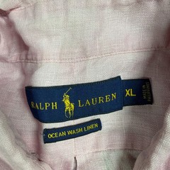 Ralph Lauren Shirt Mens XL Pink Ocean Wash Linen Short Sleeve Button Down Casual