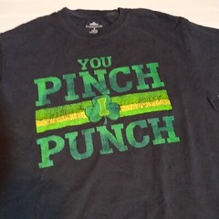 Celebrate St. Patrick’s Day T-Shirt You Pinch I Punch Size Md 38/40 Black Green
