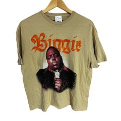 Notorious BIG Biggie Smalls Graphic T-Shirt Brooklyn Mint Tan Mens Large