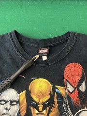 VTG Marvel Superheroes Shirt Men XL Black Mad Engine Y2K Graphic Print Flaw