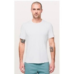 White Bamboo Cotton Blend Short Sleeve Crewneck T-Shirt Mens Large UPF 50+