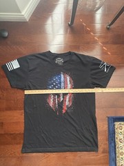 Grunt Style Shirt Mens XL American Flag Spartan Helmet “THIS WE’LL DEFEND”