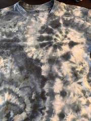 Double Spiral Blue And White Ice Dyed Tie Dye T-shirt Unisex Small Hippie Boho