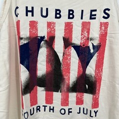 Chubbies Tank Top Men’s XL White Cream Fourth of July 4th USA Cotton New NWT