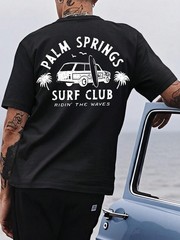 Coastal Men’s Vacation Fresh Minimalist Style Short Sleeve T-Shirt