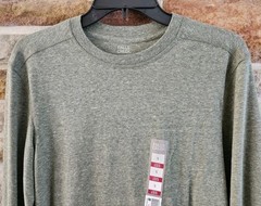 Falls Creek Men’s Size S Heather Olive Green Long Sleeve Cotton Tee NEW