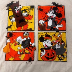 Disney Halloween Cream Graphic T-Shirt Size XL Mickey Mouse Donald Duck Goofy
