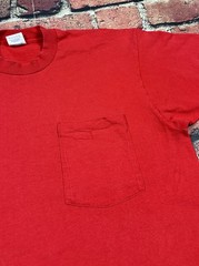 Vintage BVD Blank Red Pocket T-Shirt Men’s Large Single Stitch Made In USA 90s