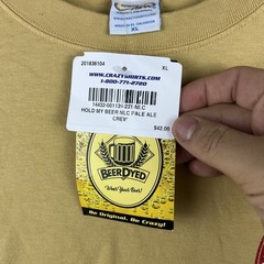 Crazy Shirts Beer Dyed T Shirt Men’s XL Tan Spread Some Cheer Grab Me A Beer NWT
