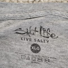Salt Life Shirt Mens XLG Gray Fish Surf Dive Crew Fishing Beach Outdoor Travel A