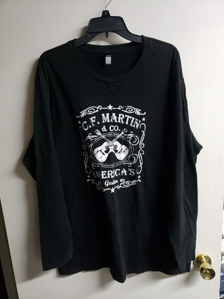 Official Martin Black Dual Guitar Long Sleeve T Shirt – district Made – 2xl