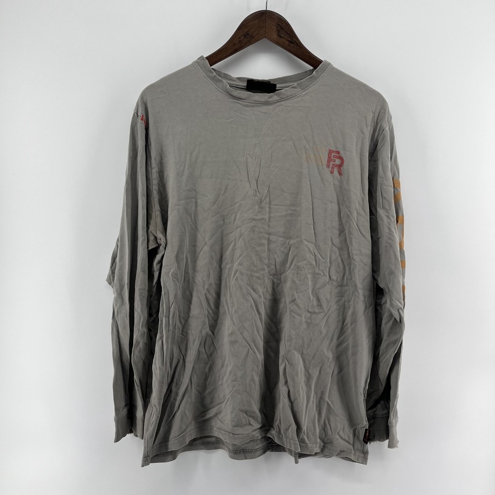 Ariat FR Shirt Men Large Flame Fire Resistant Work Crew Long Sleeve Gray FLAWS