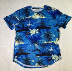 Coofandy Hawaiian Style Print outdoor beach surf tropical T shirt sz XL