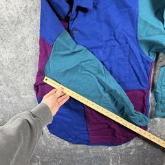 Vintage Pendleton Shirt Mens Medium Purple Blue Color Block Wool Lobo USA