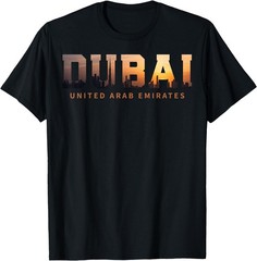 Vintage Dubai UAE Iconic Skyline Silhouette Souvenir T-Shirt