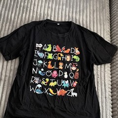 XL Animal Alphabet Graphic T-Shirt Black ABC Learning Teacher Education Tee