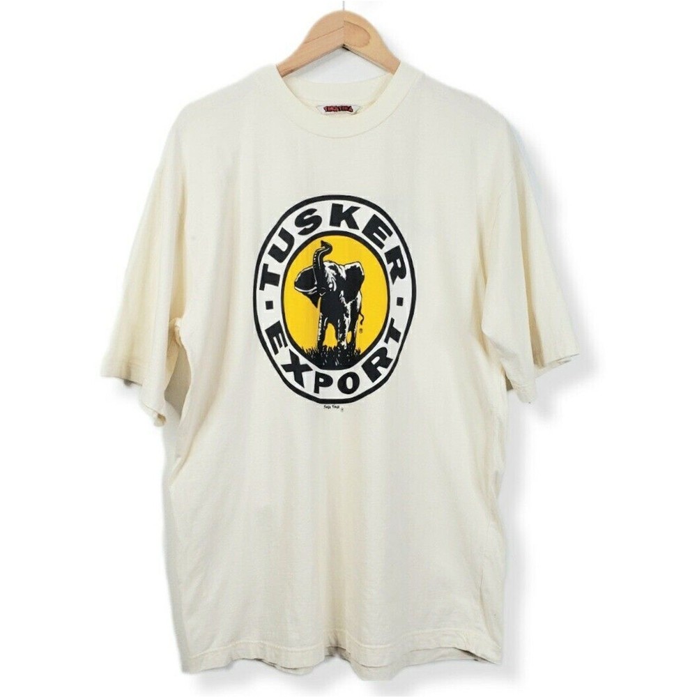 90s Tinga Tinga T Shirt XL Tusker Export Elephant Graphic Kenya Africa Beer Logo
