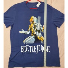 Beetlejuice Adult Graphic T-Shirt Sz L Blue Short Sleeve Old Navy Brand Tee New