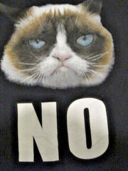 Grumpy Cat “NO” T-shirt ~ Black ~ Unisex Adult ~ Sz L ~ Chest 43 in