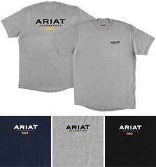 Ariat Rebar Men’s T-Shirt Cotton Strong, Logo Work Tee, Short Sleeve, Pre-Shrunk