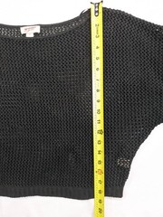 Arizona Jean Co. Black Mesh Short Sleeve Crop Top XL 100% Acrylic Made In USA