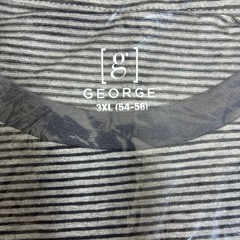 George Pocket T-Shirt Men’s 3XL 54-58 Black Cotton Jersey Crew Neck Striped NWT