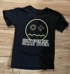 Gamer Youth T‑Shirt Black Don’t Ever Say Game Over Brooklyn Vertical 18‑20